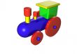 Steam locomotive train a toy 3D