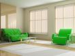 Interior in light tones sofa table window jalousie
