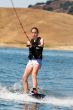 Girl wakeboarding