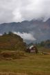 Small house in mountains.