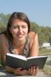 girl reads book
