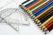 Rulers and color pencil