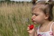 Baby with soap bubble