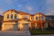 house lit by evening sun