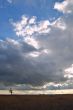under a stormy sky