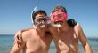 Men go snorkeling