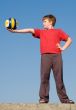 boy with volleyball ball