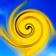 Abstraction with blue and yellow