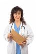 Female doctor holding a dossier