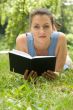 girl reads the book