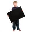Child holding an empty sign