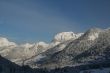 Alpine valley with new snow