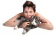girl and cat