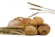 Assorted Breads with wheat isolated