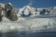 Glaciated mountains and icefall