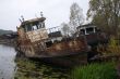 blasted rusty boat