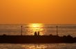 romantic couple on a pier