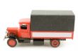 black and red truck