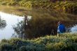 Fishing with a long pole