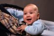 The baby in a carriage