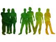 textures style of people silhouettes