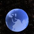 Earth Globe Blue Marbele on Stars