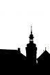 silhouette of prague church