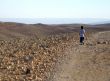 walking alone in desert
