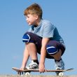boy with skateboard