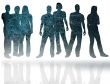 textures style of people silhouettes