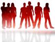textures style of people silhouettes