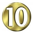 3D Golden Framed Number 10