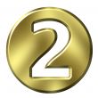 3D Golden Framed Number 2
