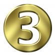 3D Golden Framed Number 3