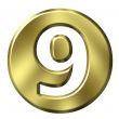 3D Golden Framed Number 9