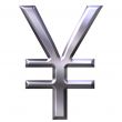 3D Silver Yen Symbol