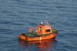Security boat on a port