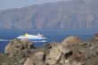 Cruise ship near Santorini island