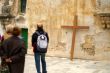 pilgrim with a cross in  jerusalem