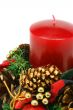 Christmas candle on white background (clipping path included)