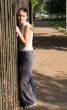 woman near a fence