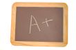 Chalkboard with an A plus written on it