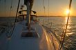 sailing away from the sunset
