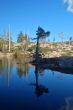 Mountain lake in springtime