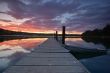 sunset on the harbor