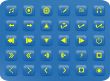 Blue media aquare buttons