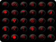 Black and red buttons