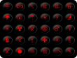 Black and red buttons