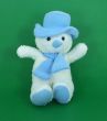 Snowman with Blue Hat and Scarf on Green