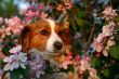 Dog in the blossoms